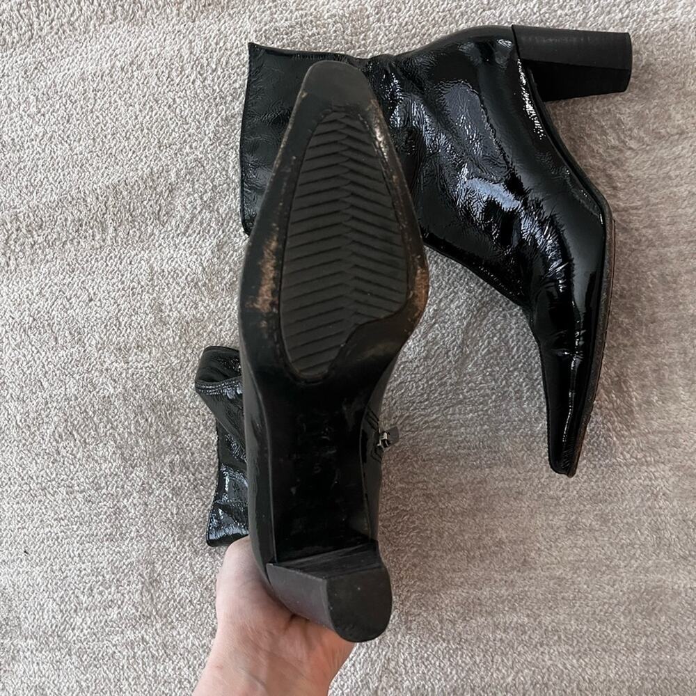 Aquatalia Black Patent Leather Boots size 5 Mob Wife - Picture 3 of 9